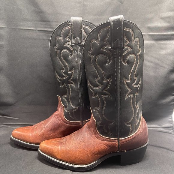 Vintage Laredo Brown and Black Leather Boots style 5065 Size 7.5D main image 6